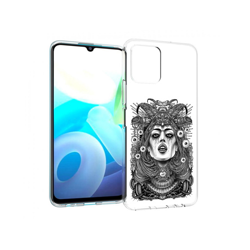 

Чехол MyPads Tocco для Vivo Y15s портрет девушки черно белый (PT224456.390.551), Прозрачный, Tocco