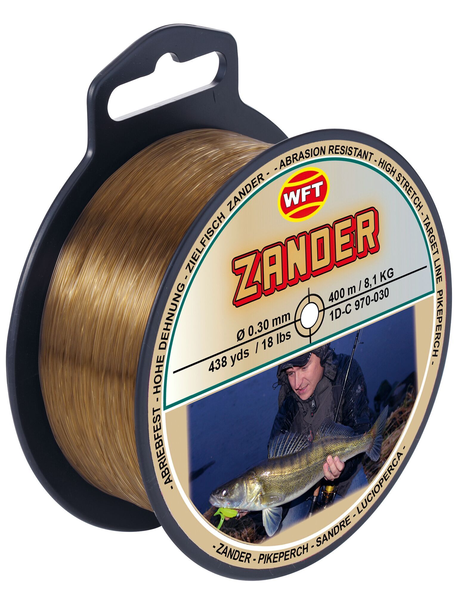 Рыболовная леска WFT Zielfisch Zander 400 м, 0.30 мм Brown