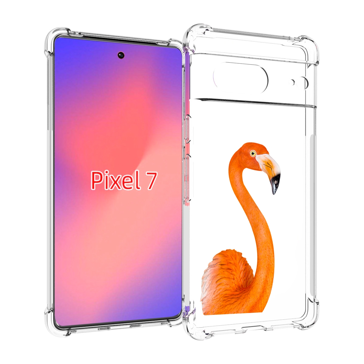 

Чехол Mypads Оранжевый-Фламинго Для Google Pixel 7, Прозрачный, Tocco