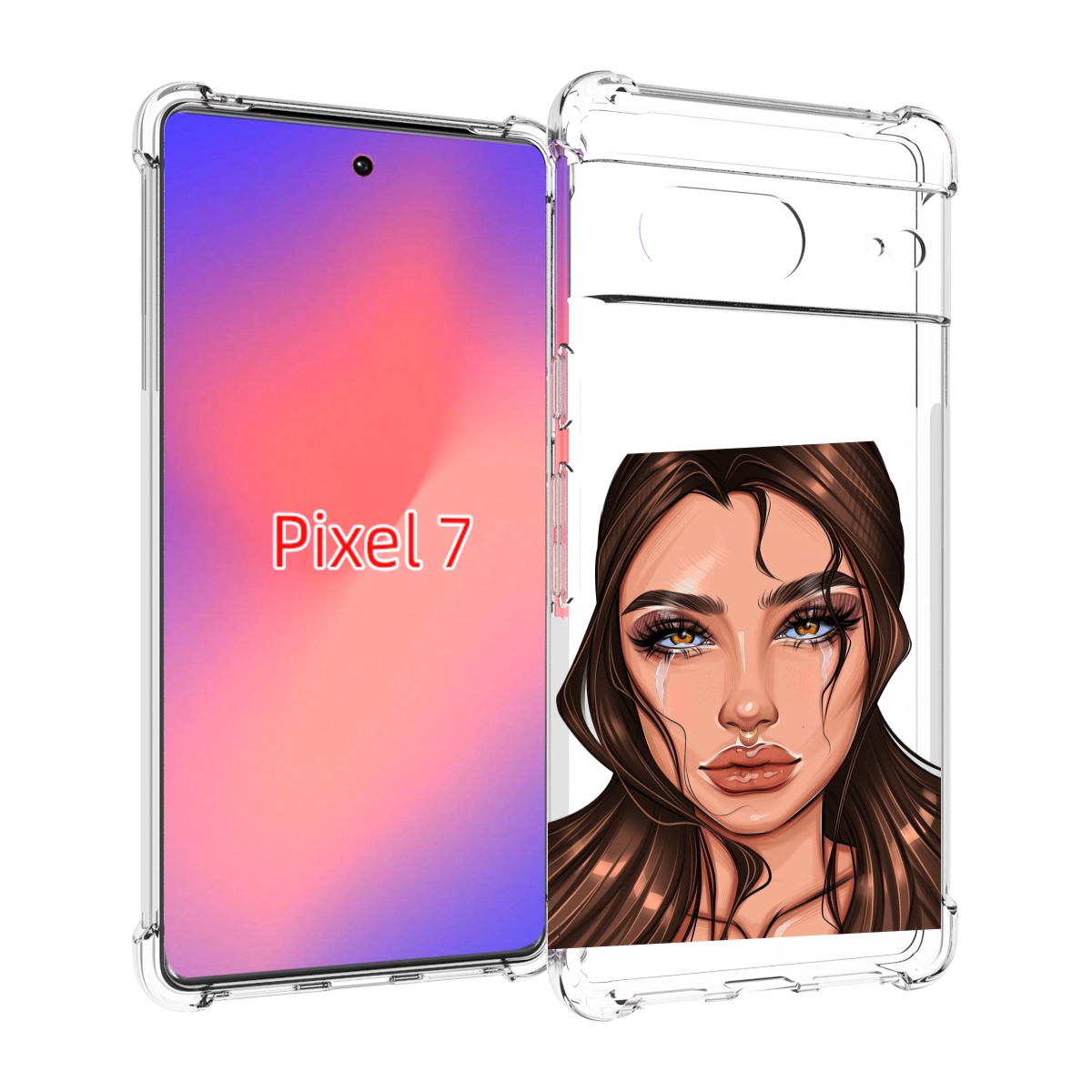 

Чехол Mypads Плачущая-Девушка Женский Для Google Pixel 7, Прозрачный, Tocco