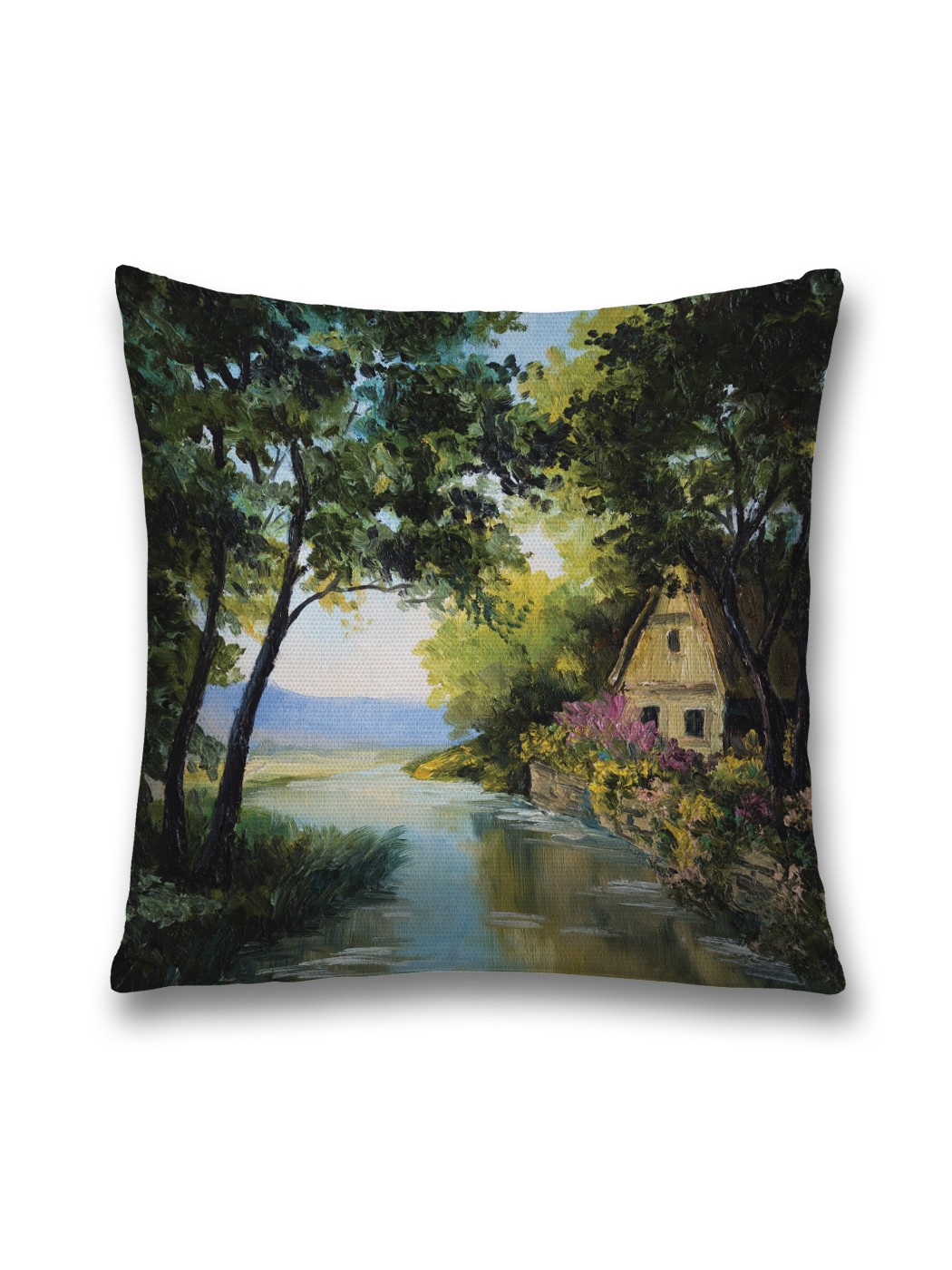 

Наволочка JoyArty декоративная "Домик в деревне" на молнии, 45x45 см, Белый