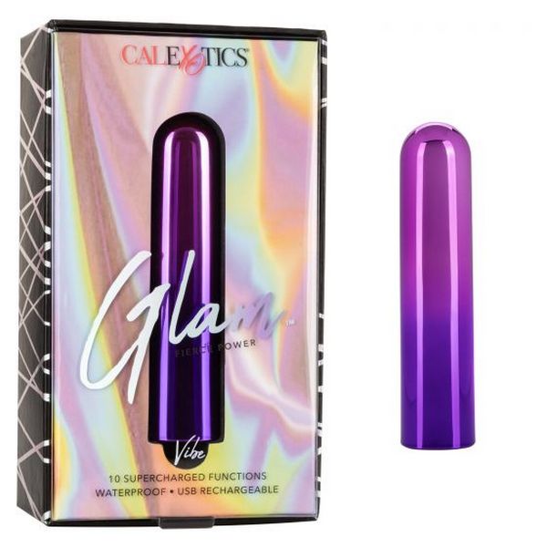 фото Фиолетовый гладкий мини-вибромассажер glam vibe 9 см california exotic novelties