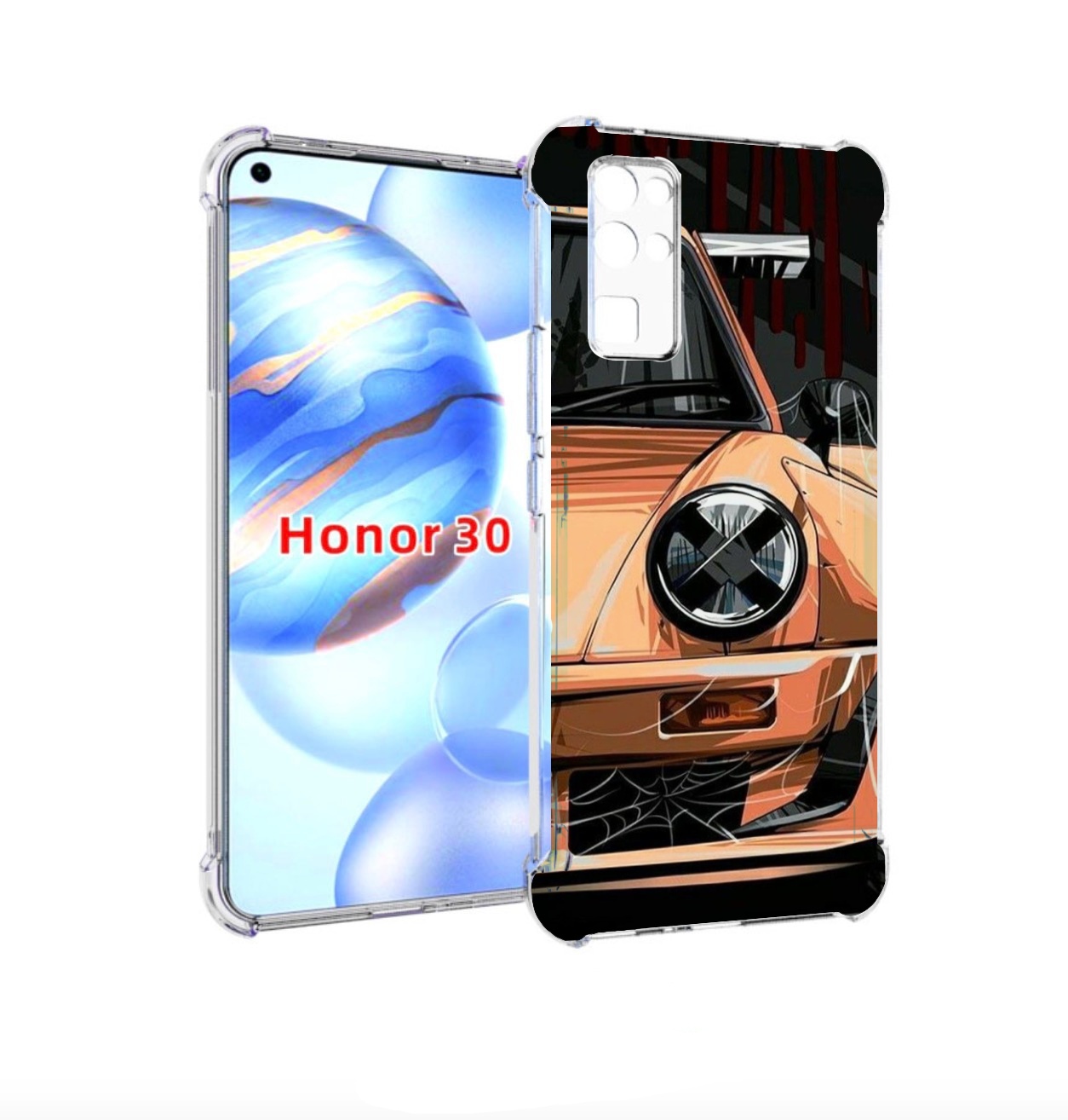 

Чехол бампер MyPads Порш мужской для Honor 30 (BMH-AN10) противо, Прозрачный, Tocco