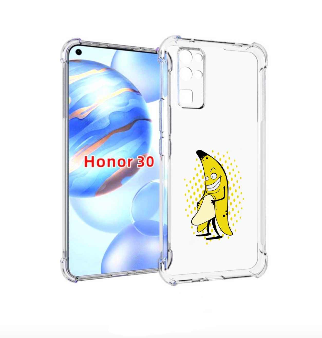 

Чехол бампер MyPads Раздетый-банан для Honor 30 (BMH-AN10) проти, Прозрачный, Tocco