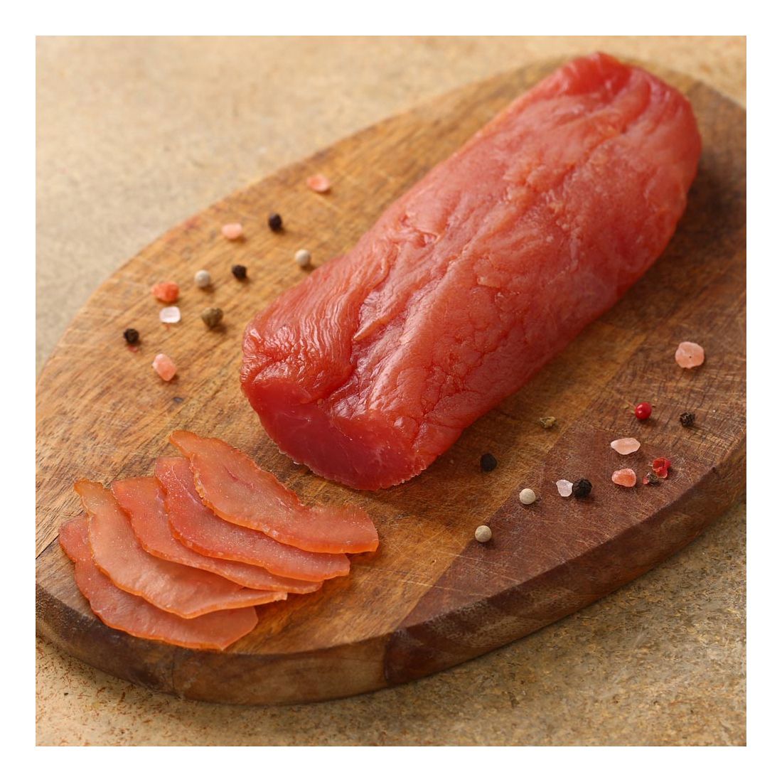

Карпаччо из индейки сырокопченое МясновЪ +-300 г