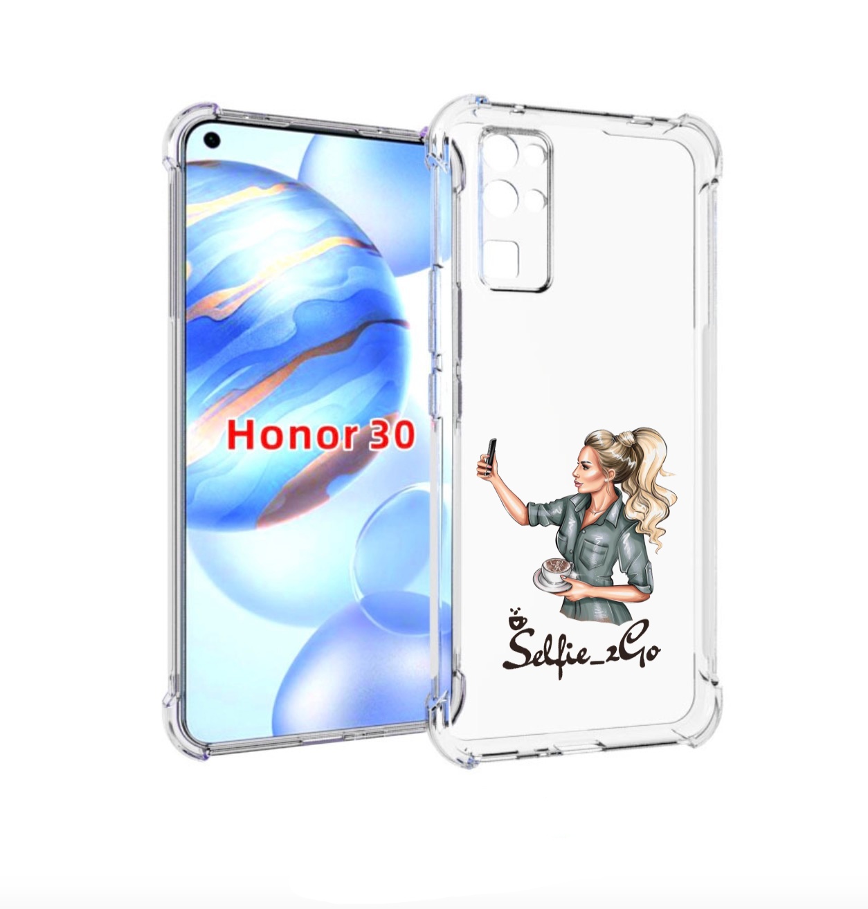 

Чехол бампер MyPads Селфи-девушка женский для Honor 30 (BMH-AN10, Прозрачный, Tocco