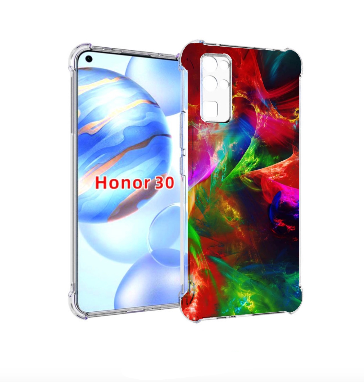 

Чехол бампер MyPads Сияние-красок для Honor 30 (BMH-AN10) против, Прозрачный, Tocco