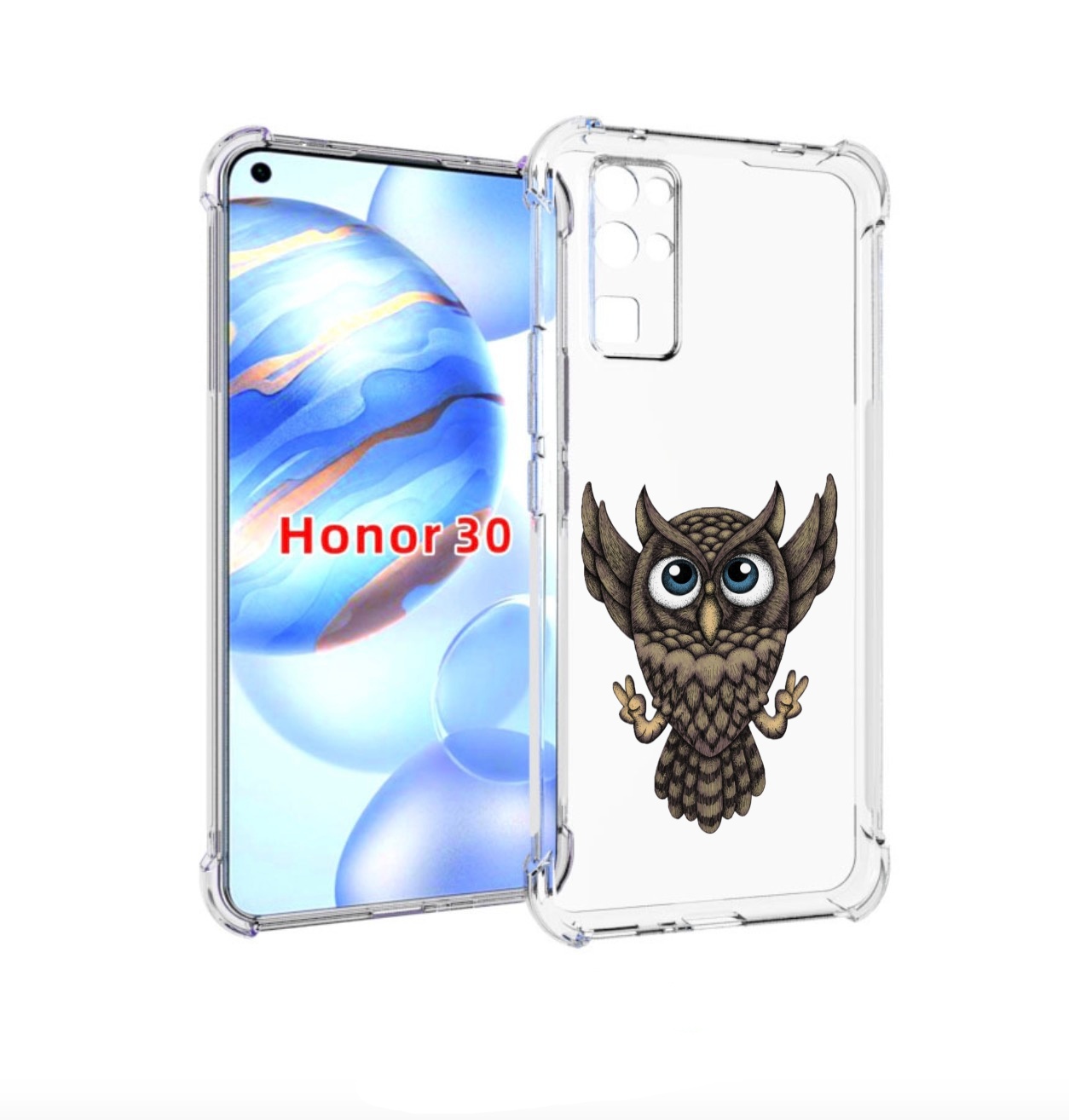 

Чехол бампер MyPads Сова для Honor 30 (BMH-AN10) противоударный, Прозрачный, Tocco
