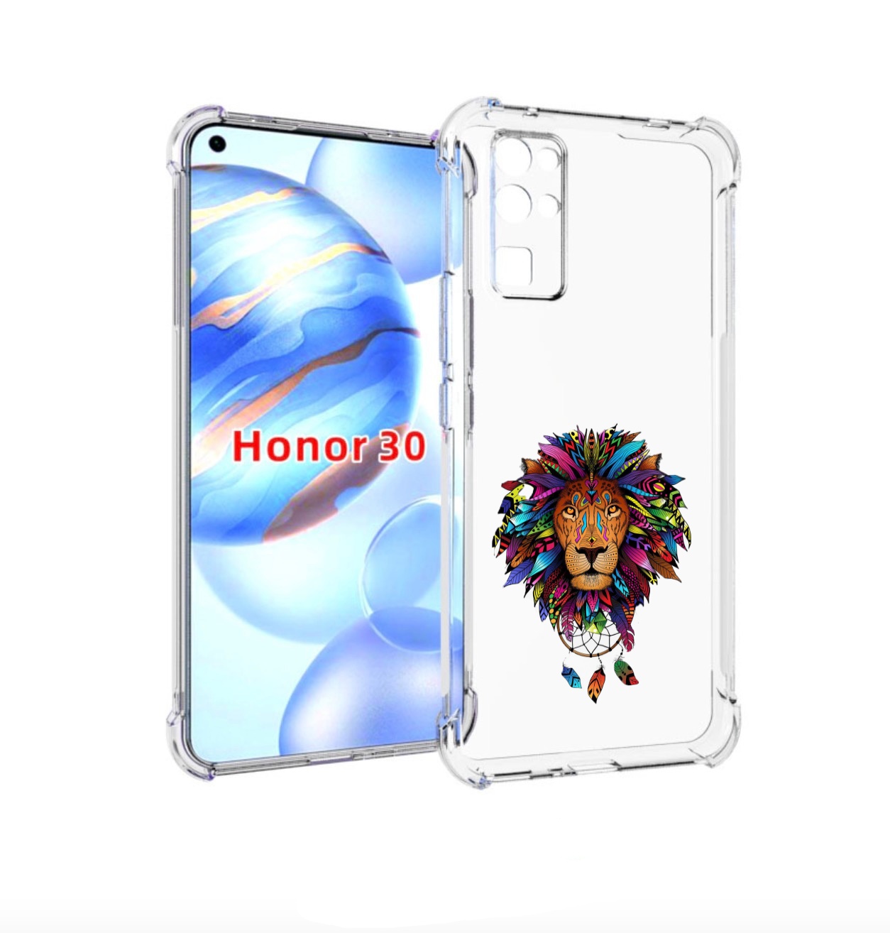 

Чехол бампер MyPads Тотемный Лев для Honor 30 (BMH-AN10) противо, Прозрачный, Tocco