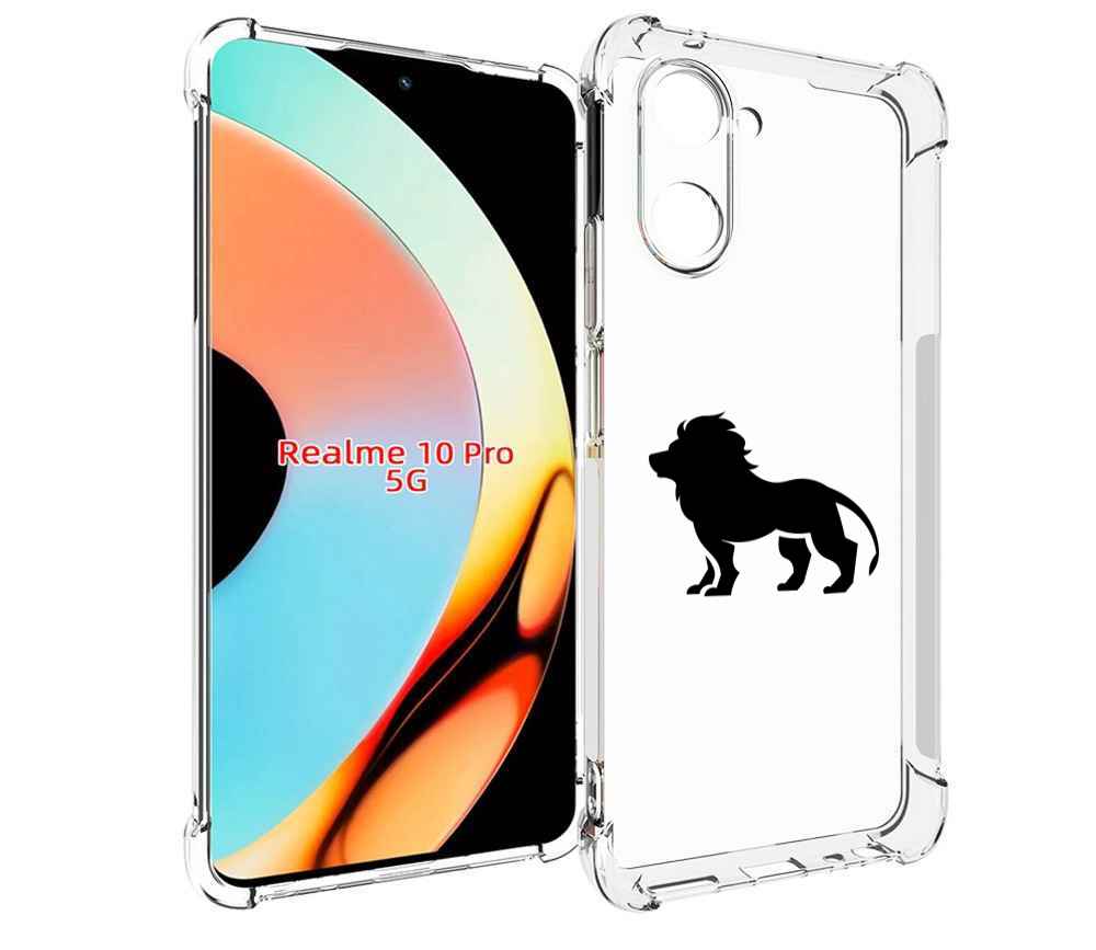

Чехол бампер MyPads Лев для Realme 10 Pro противоударный, Прозрачный, Tocco