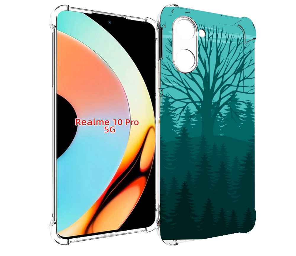 

Чехол бампер MyPads Лес для Realme 10 Pro противоударный, Прозрачный, Tocco