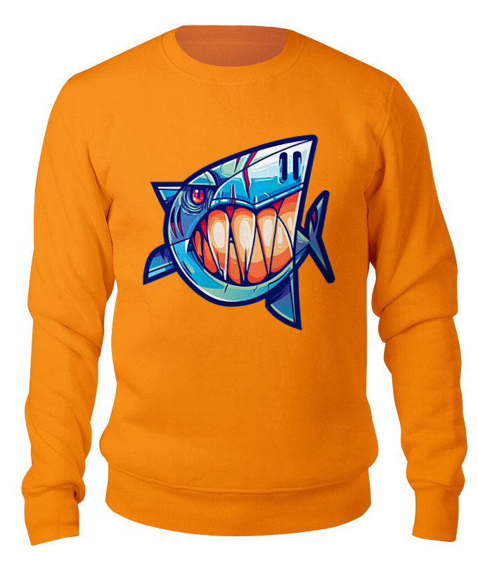 

Свитшот унисекс Printio shark оранжевый L, shark