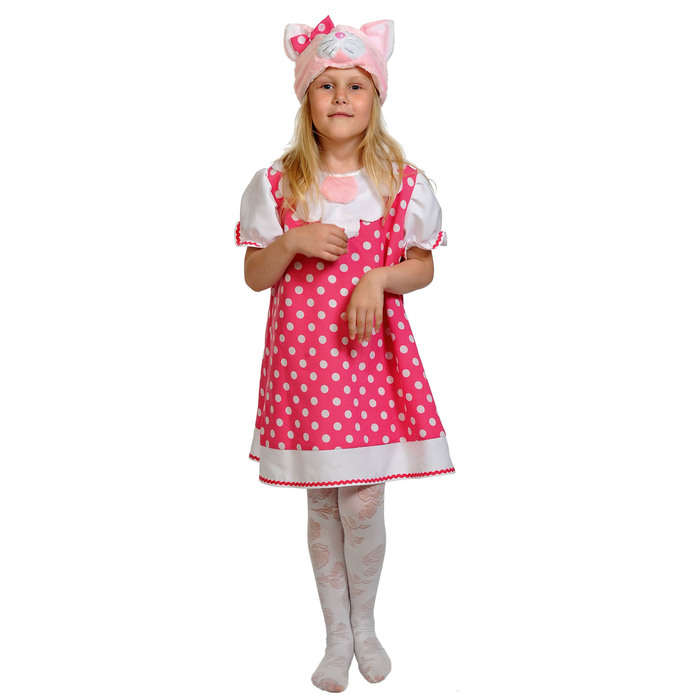 

Карнавальный костюм "Кошечка Мурка", шапка, сарафан, рост 98-128 см