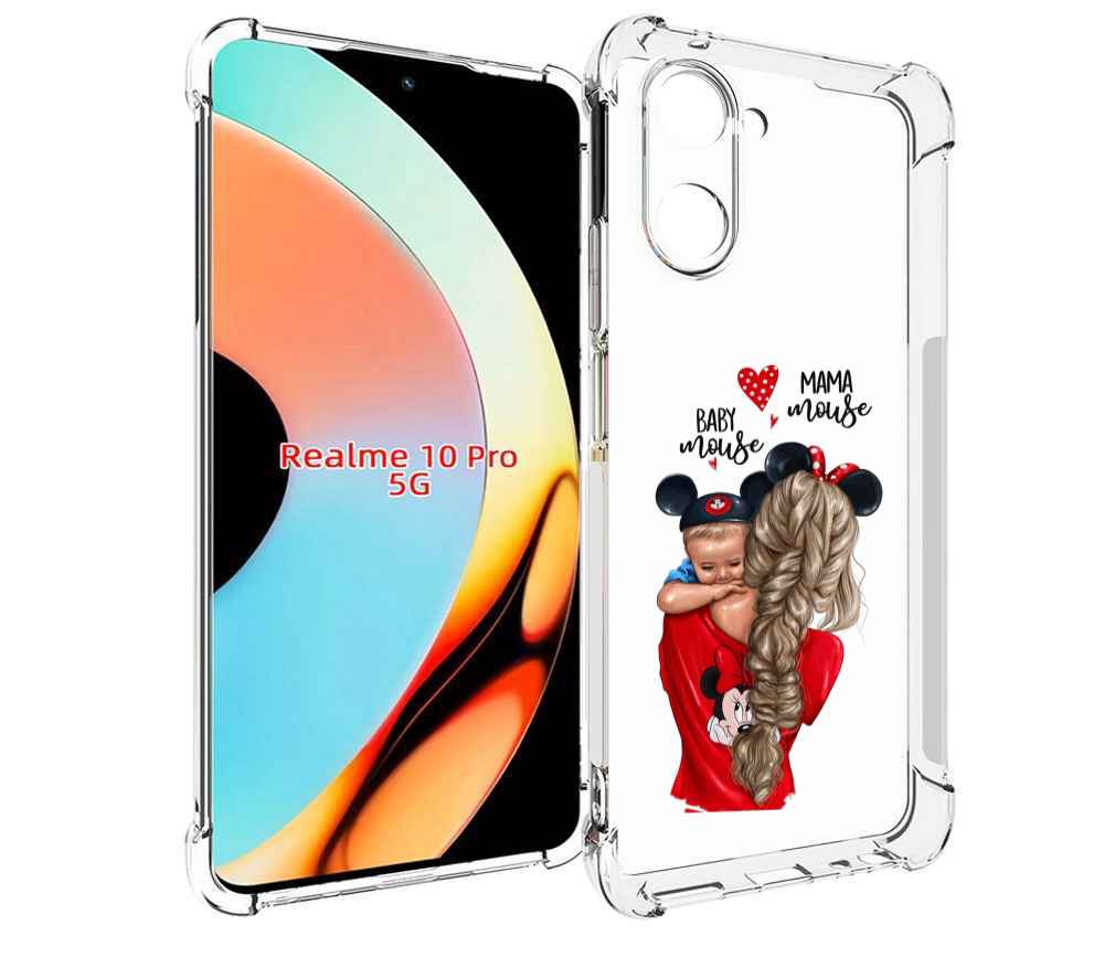 

Чехол бампер MyPads Мама-маус женский для Realme 10 Pro противоу..., Прозрачный, Tocco