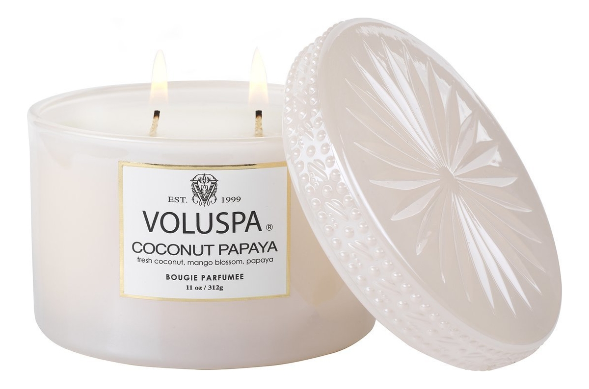 фото Ароматическая свеча voluspa coconut papaya (кокос и папайя) 312г