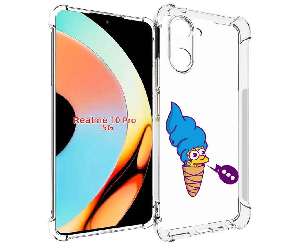 Чехол бампер MyPads Мардж-рожок для Realme 10 Pro противоударный