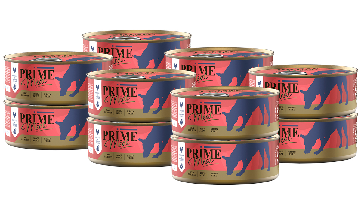 

PRIME MEAT PRIME MEAT DOG GRAIN FREE беззерновые для взрослых собак с курицей и креветкой