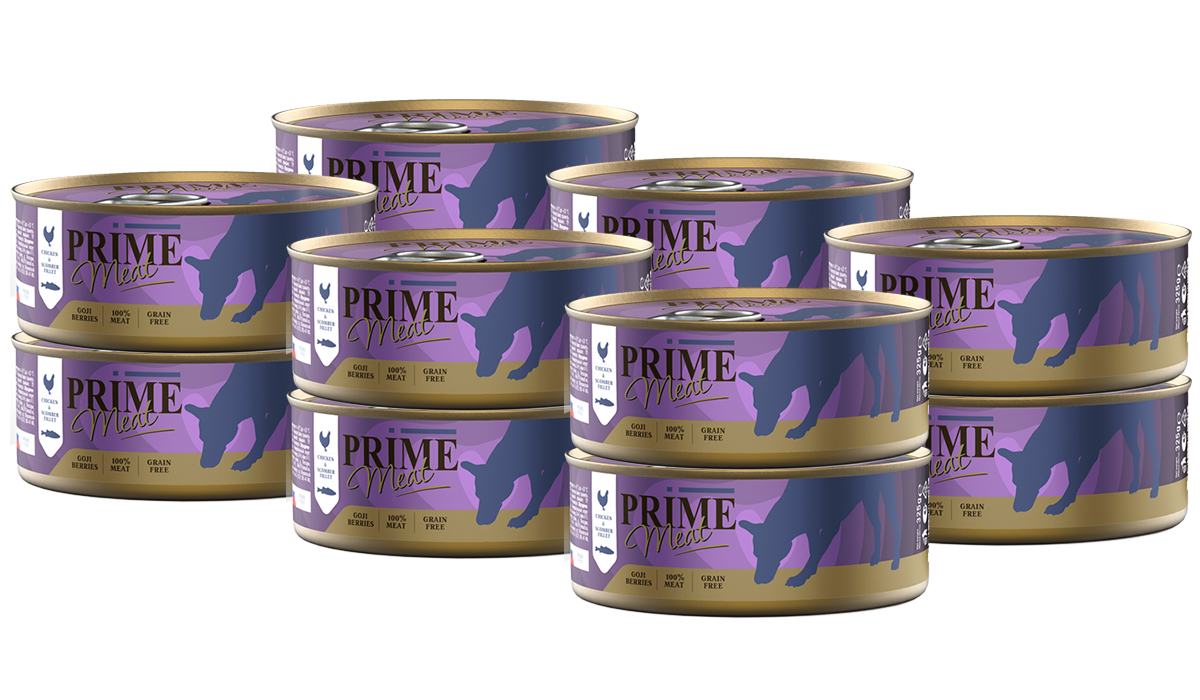

PRIME MEAT PRIME MEAT DOG GRAIN FREE беззерновые для взрослых собак с курицей и скумбрией