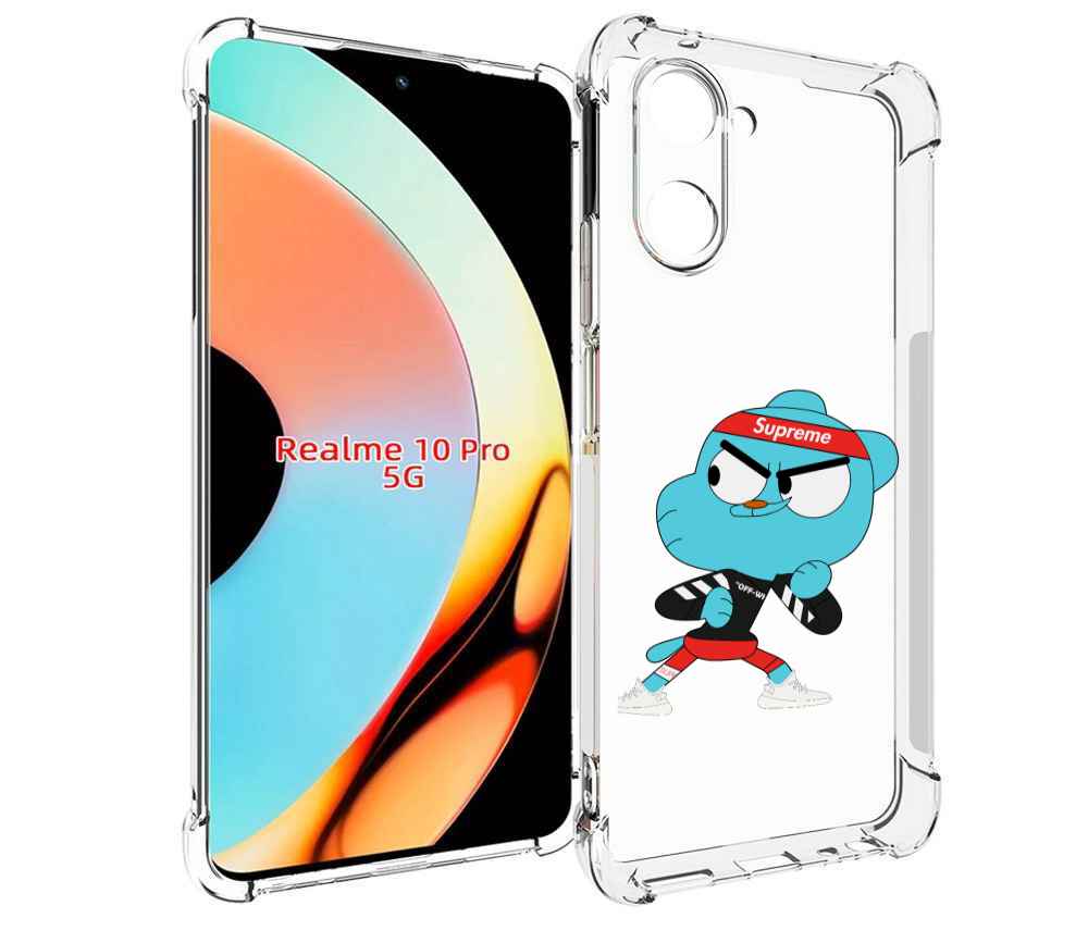 

Чехол бампер MyPads Модный-Гамбол для Realme 10 Pro противоударный, Прозрачный, Tocco
