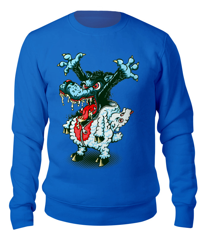 

Свитшот унисекс Printio Gray wolf синий M, Gray wolf