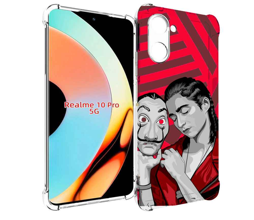 

Чехол бампер MyPads Найроби-бумажного-дома для Realme 10 Pro про..., Прозрачный, Tocco