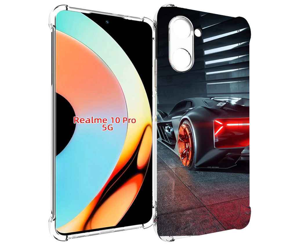 

Чехол бампер MyPads Ночной-город мужской для Realme 10 Pro проти..., Прозрачный, Tocco