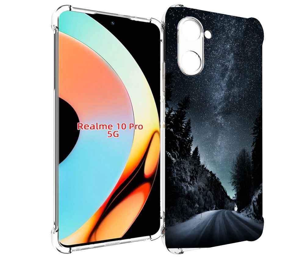 

Чехол бампер MyPads Ночной-лес для Realme 10 Pro противоударный, Прозрачный, Tocco