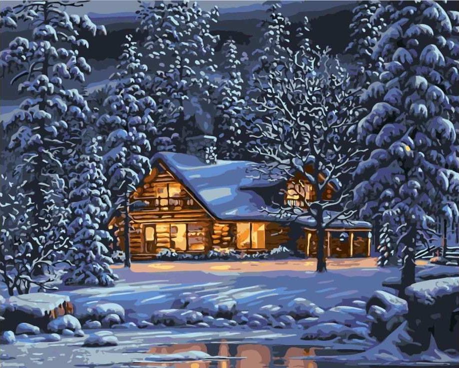 

Картина по номерам Цветной Зимний уют, 40x50, Зимний уют