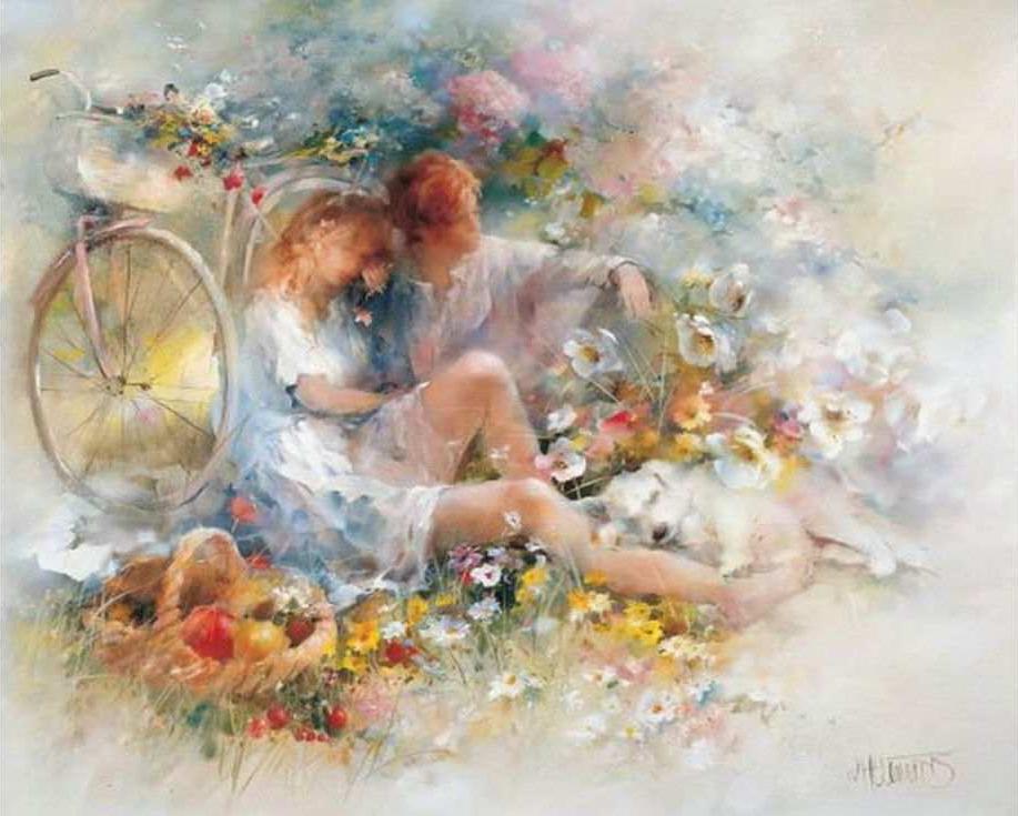 

Картина по номерам Цветной Пара, 40x50, Пара