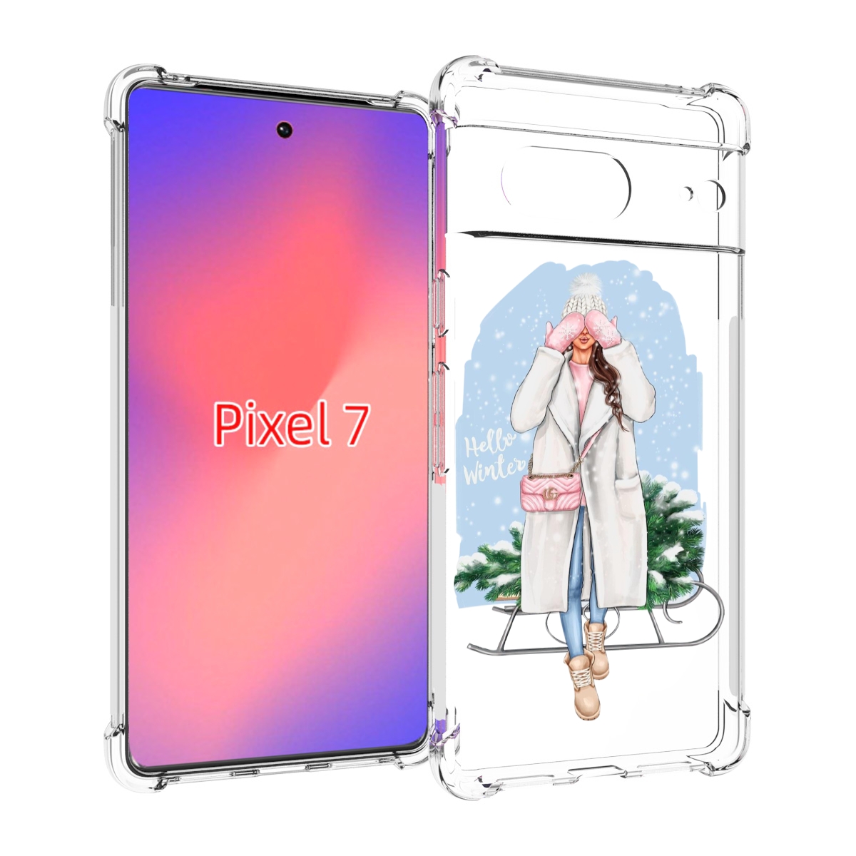 

Чехол Mypads Привет-Зима Женский Для Google Pixel 7, Прозрачный, Tocco