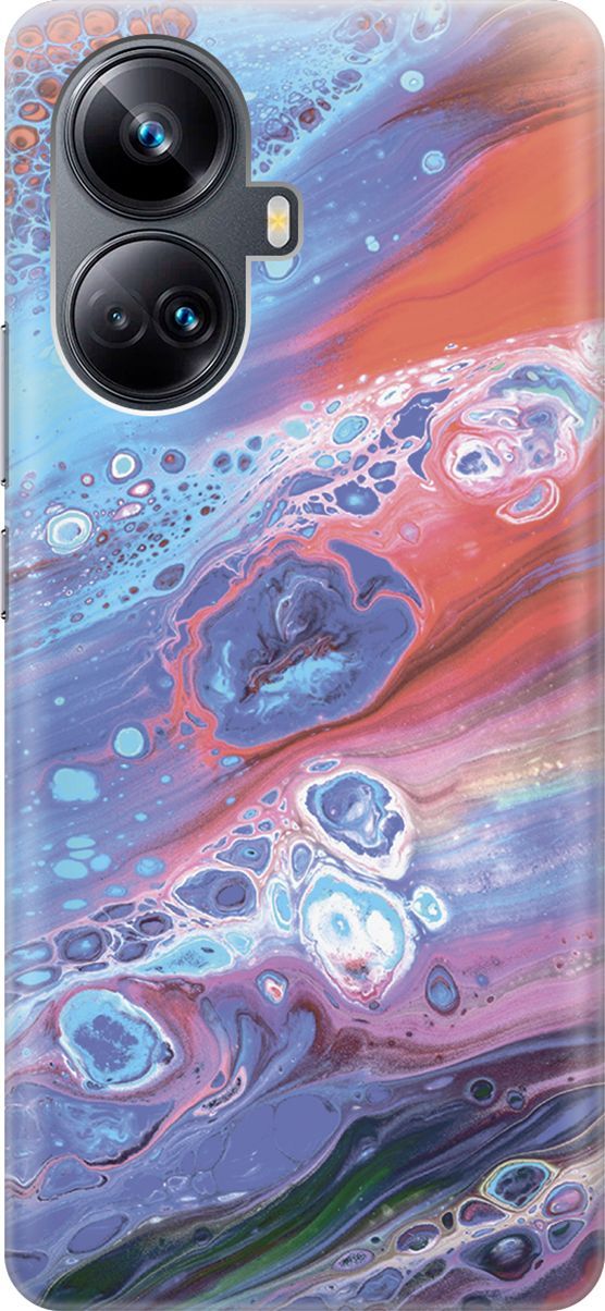 

Чехол на Realme 10 Pro+ "Красно-синяя абстракция", Голубой;красный, 158622