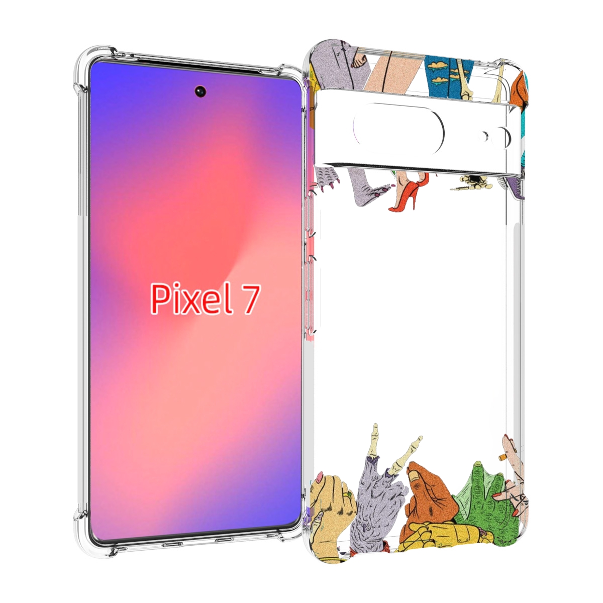 

Чехол Mypads Разные Персонажи Пальчики Для Google Pixel 7, Прозрачный, Tocco