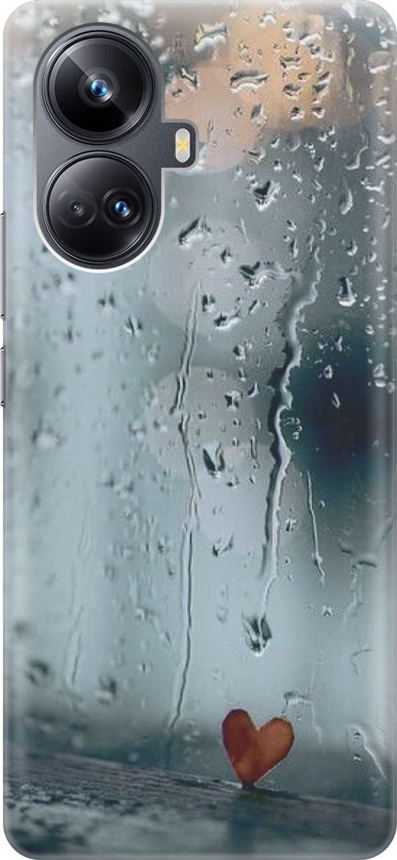 

Чехол на Realme 10 Pro+ "Сердечко на фоне дождя", Зеленый;красный, 158625