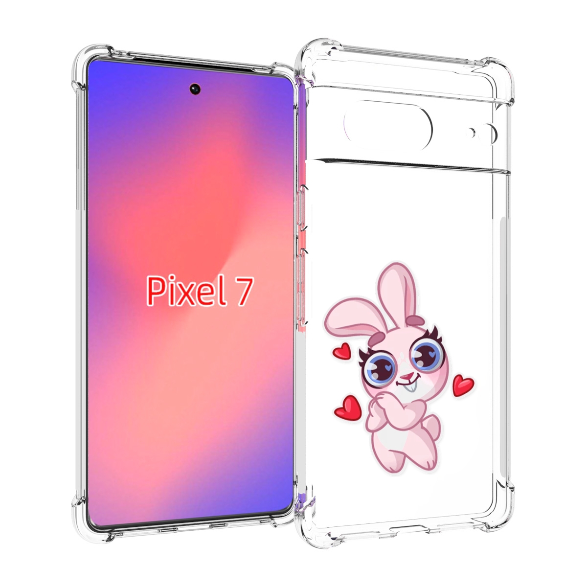 

Чехол Mypads Розовый-Зайченок Для Google Pixel 7, Прозрачный, Tocco