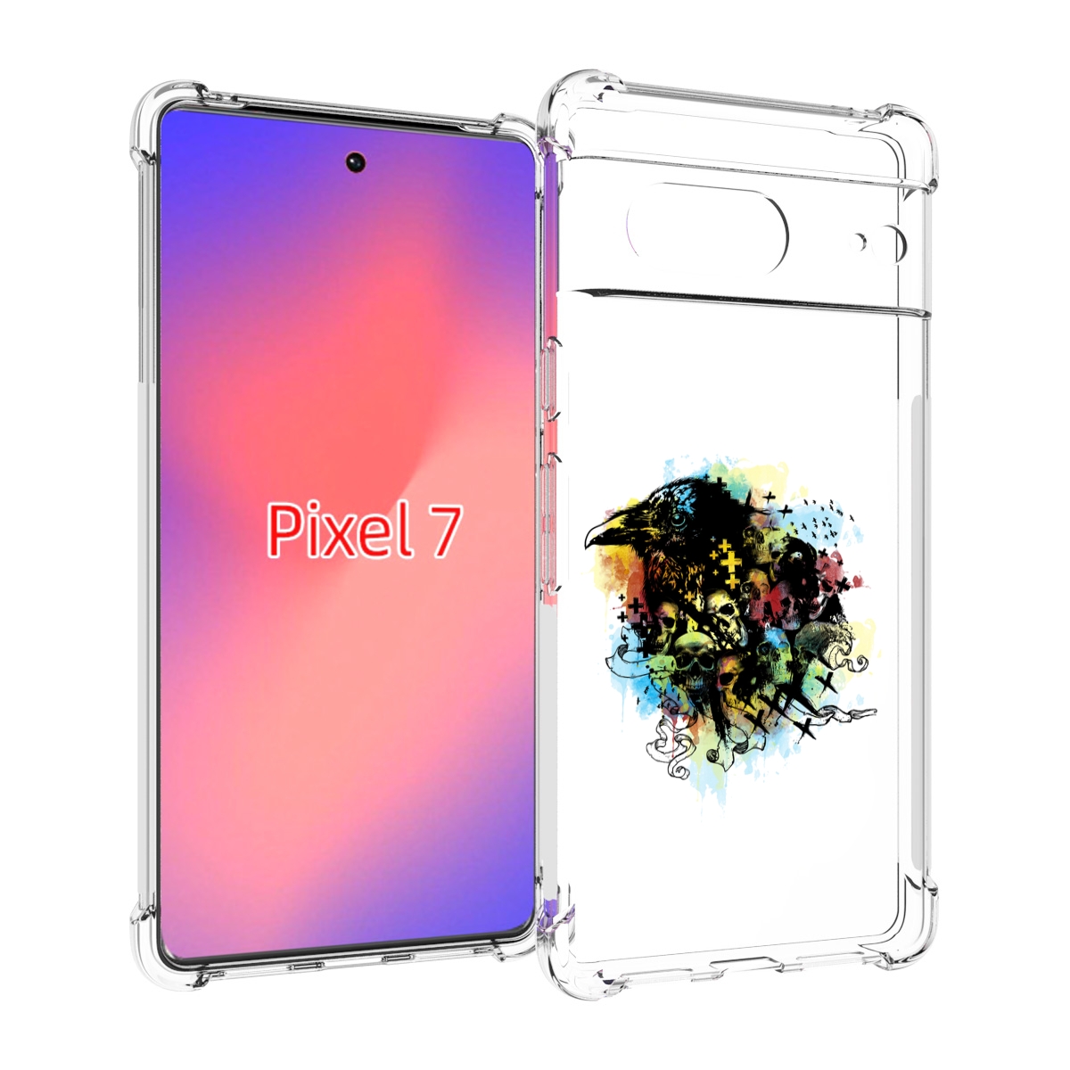 

Чехол Mypads Ворон И Черепа Для Google Pixel 7, Прозрачный, Tocco