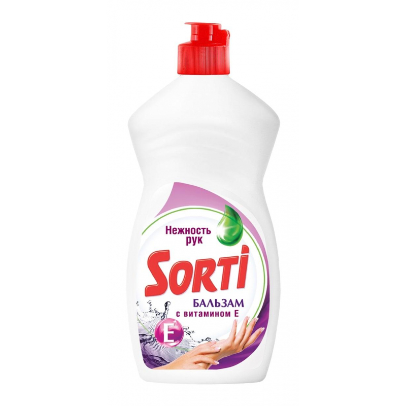 Средство для мытья посуды SORTI бальзам с витамином Е 450г, (2шт.)