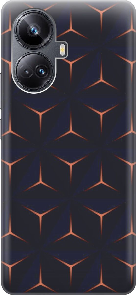 

Чехол на Realme 10 Pro+ "Темные пирамиды", Оранжевый;черный, 158622