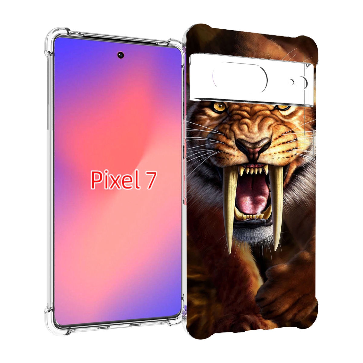 

Чехол Mypads Саблезубый Злой Тигр Для Google Pixel 7, Прозрачный, Tocco