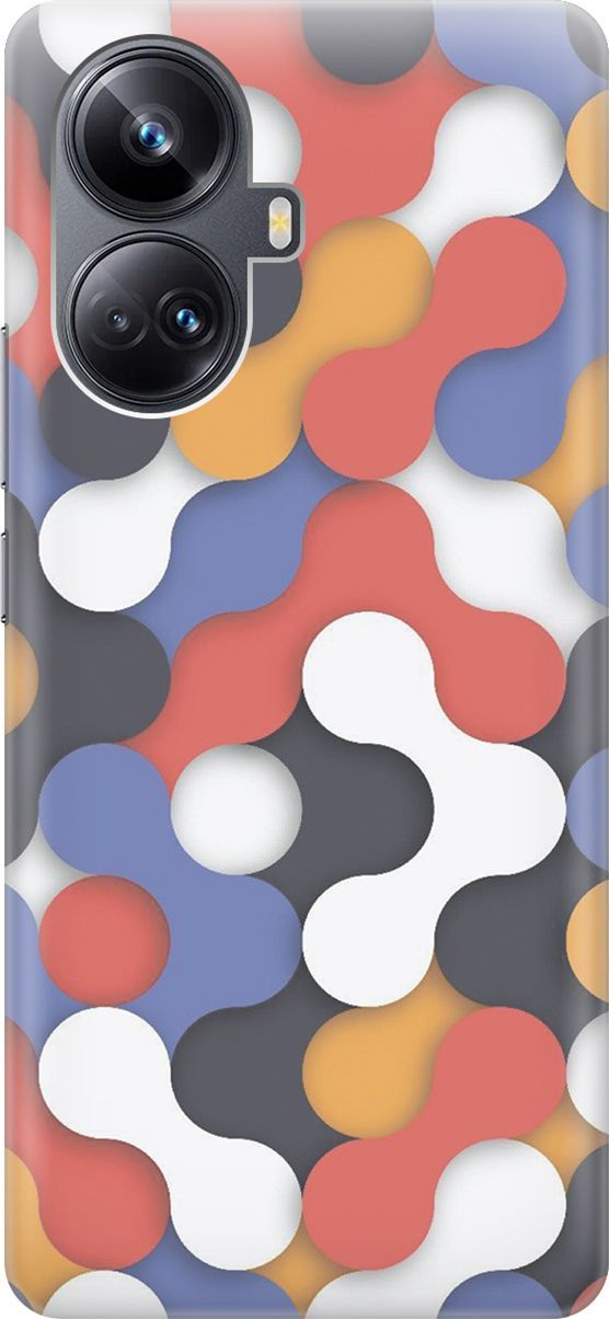 

Чехол на Realme 10 Pro+ "Разноцветный детальки", Белый;красный, 158623