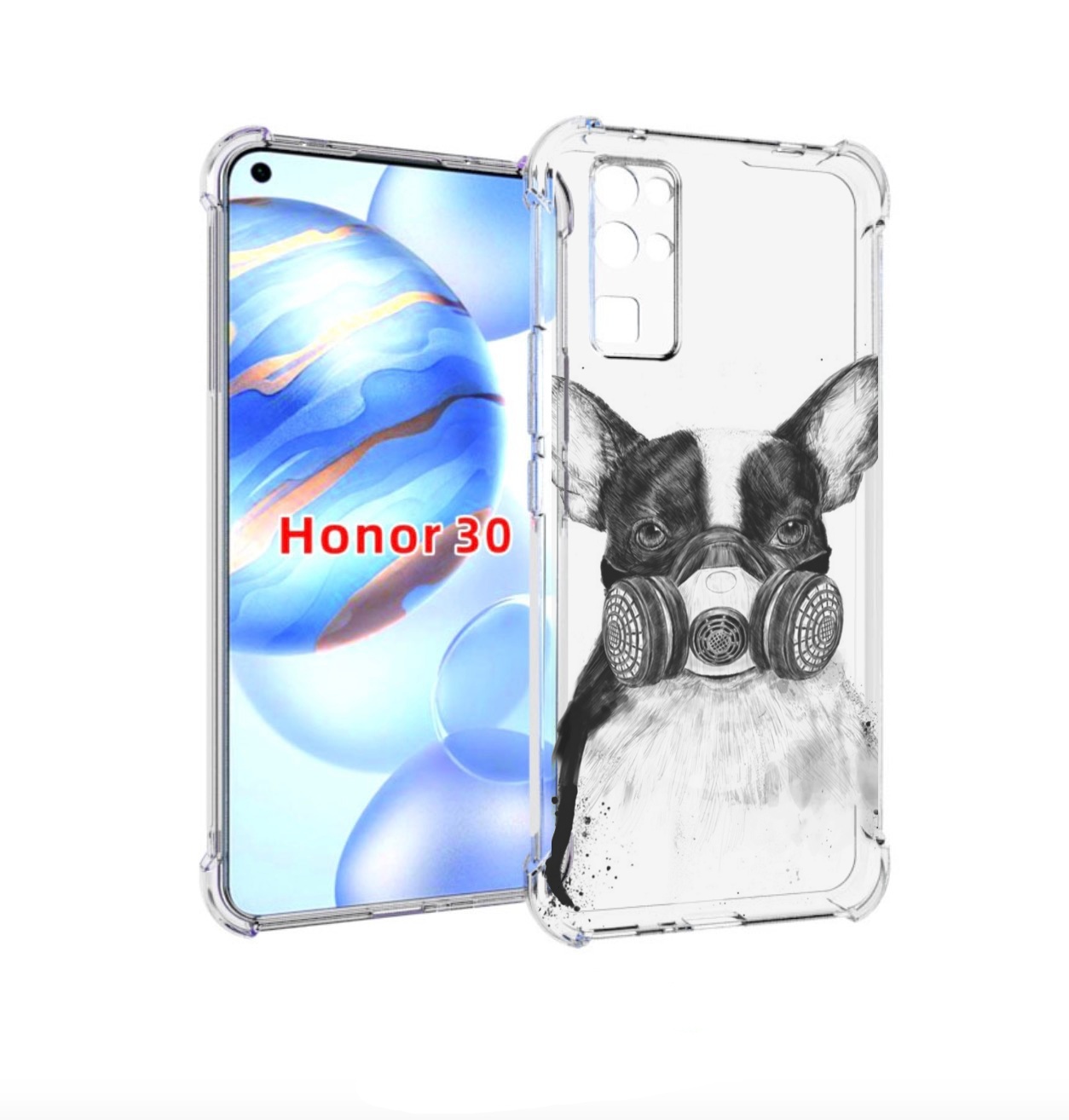 

Чехол бампер MyPads Французский бульдог для Honor 30 (BMH-AN10), Прозрачный, Tocco