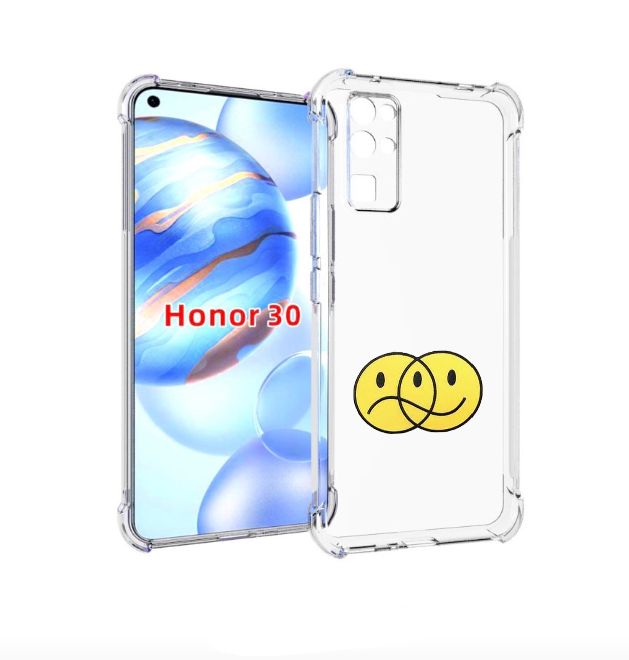 

Чехол бампер MyPads Хиппи для Honor 30 (BMH-AN10) противоударный, Прозрачный, Tocco