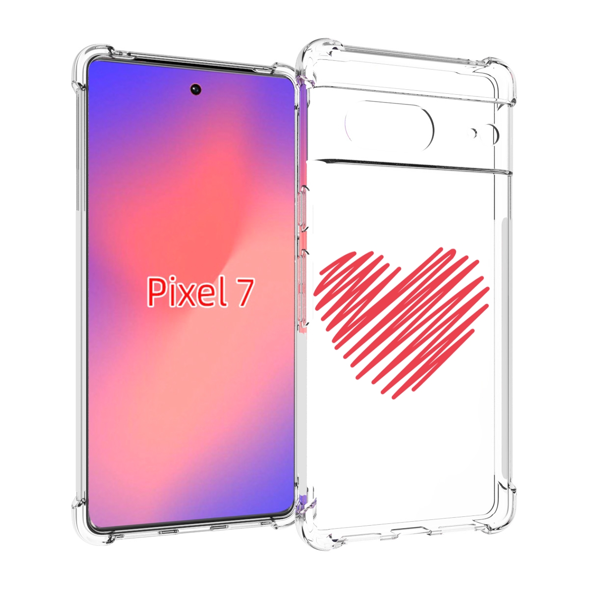 

Чехол Mypads Сердечко-Одной-Линией Для Google Pixel 7, Прозрачный, Tocco