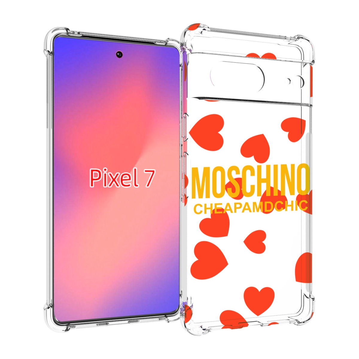 

Чехол Mypads Сердца-Москино Для Google Pixel 7, Прозрачный, Tocco