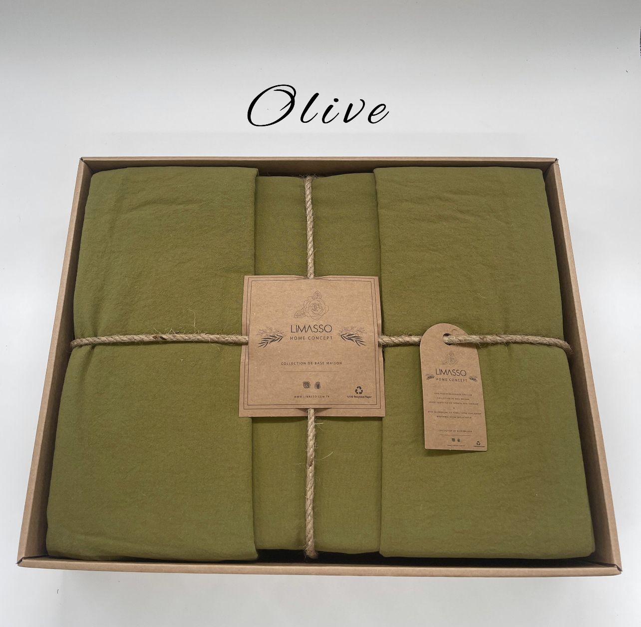 Комплект постельного белья LIMASSO HOME CONCEPT семейный оливковый