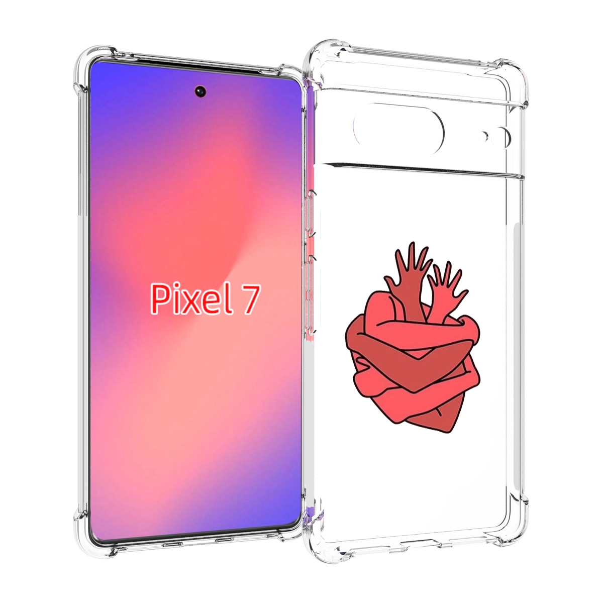 

Чехол Mypads Сердце Из Ручек Для Google Pixel 7, Прозрачный, Tocco