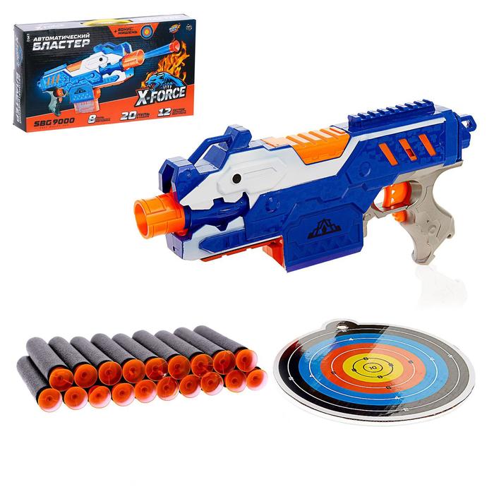 Бластер игрушечный SBG 9000, стреляет мягкими пулями, работает от батареек бластер war soul gun стреляет мягкими пулями работает от батареек