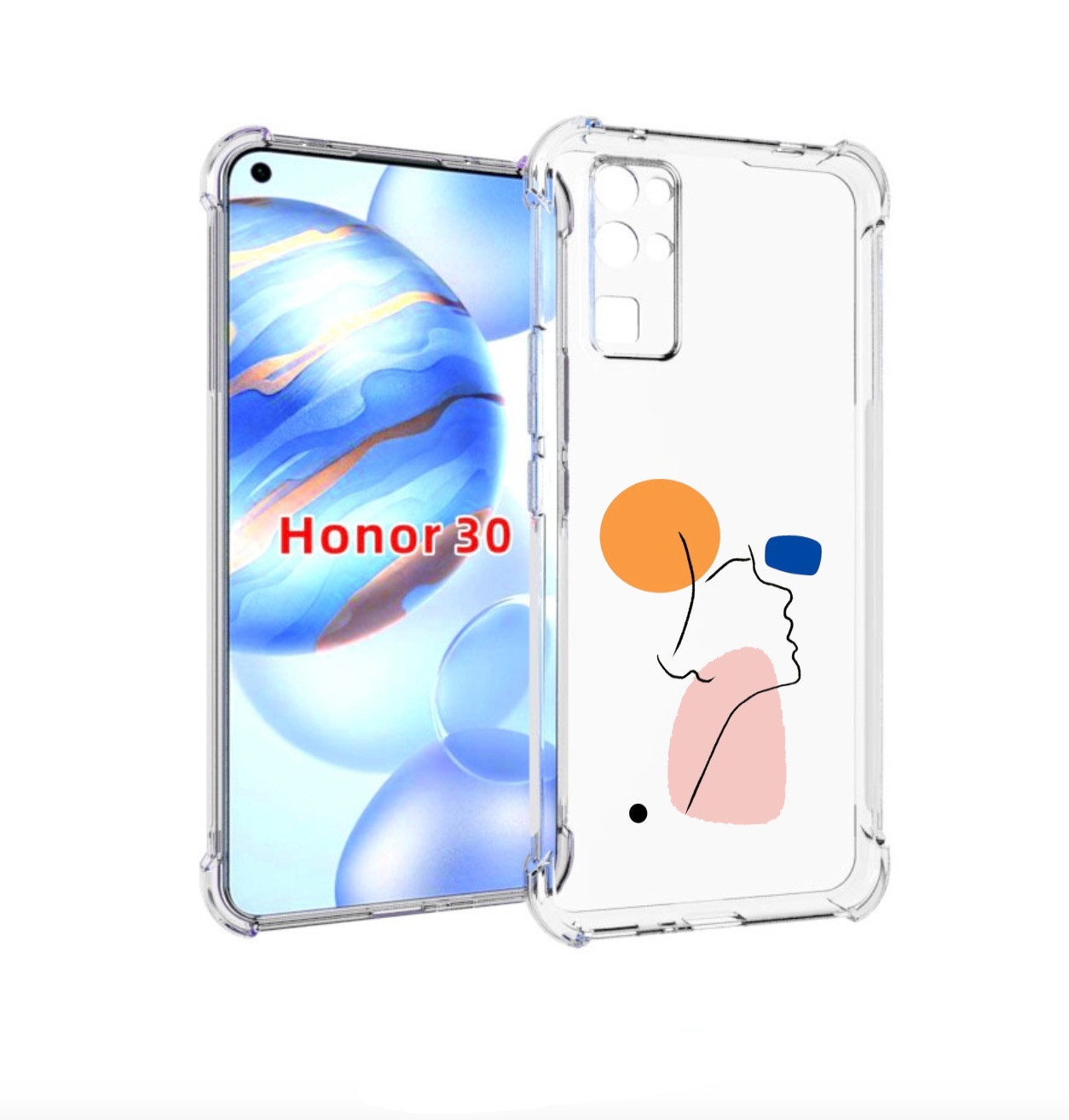 

Чехол бампер MyPads абстракция девушки женский для Honor 30 (BMH, Прозрачный, Tocco