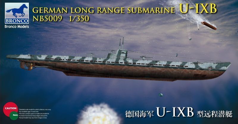 

Сборная модель Bronco 1/350 German Long Range Submariner Type U-IXB NB5009
