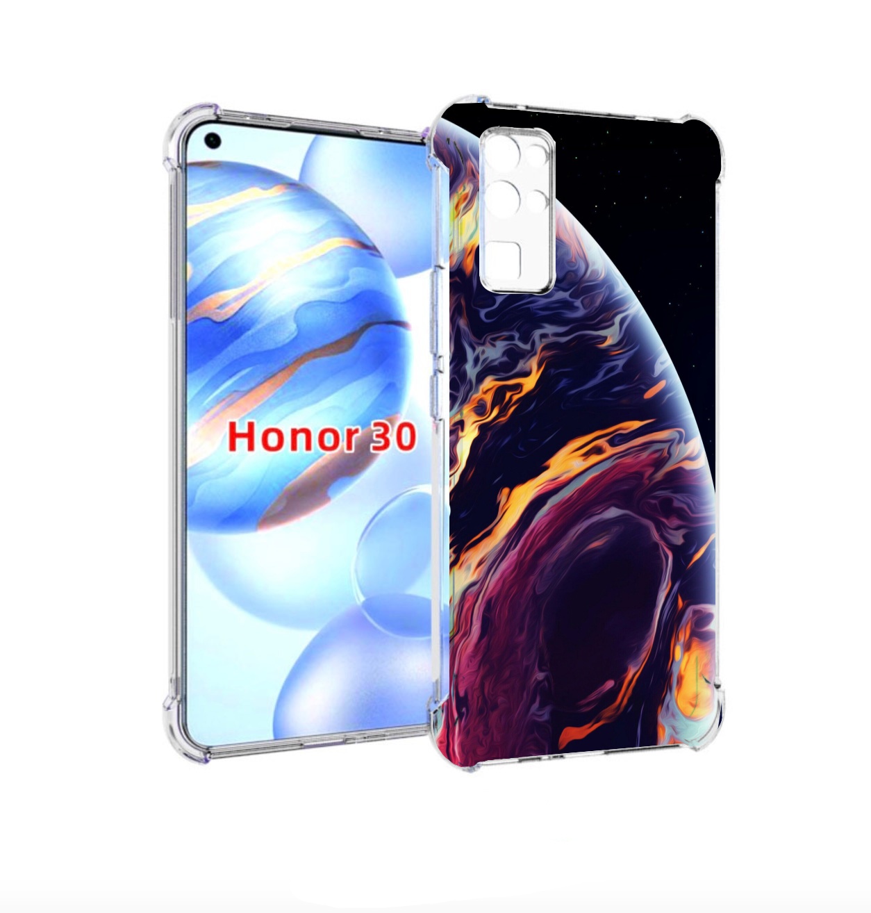 

Чехол бампер MyPads акварельная планета для Honor 30 (BMH-AN10), Прозрачный, Tocco