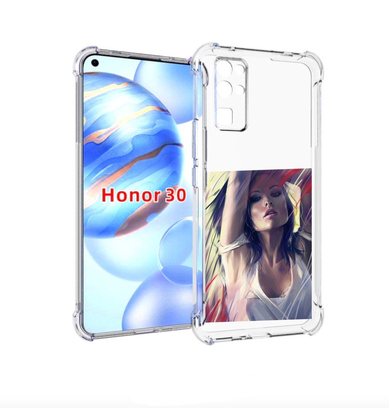 

Чехол бампер MyPads акварельная-девушка женской для Honor 30 (BM, Прозрачный, Tocco
